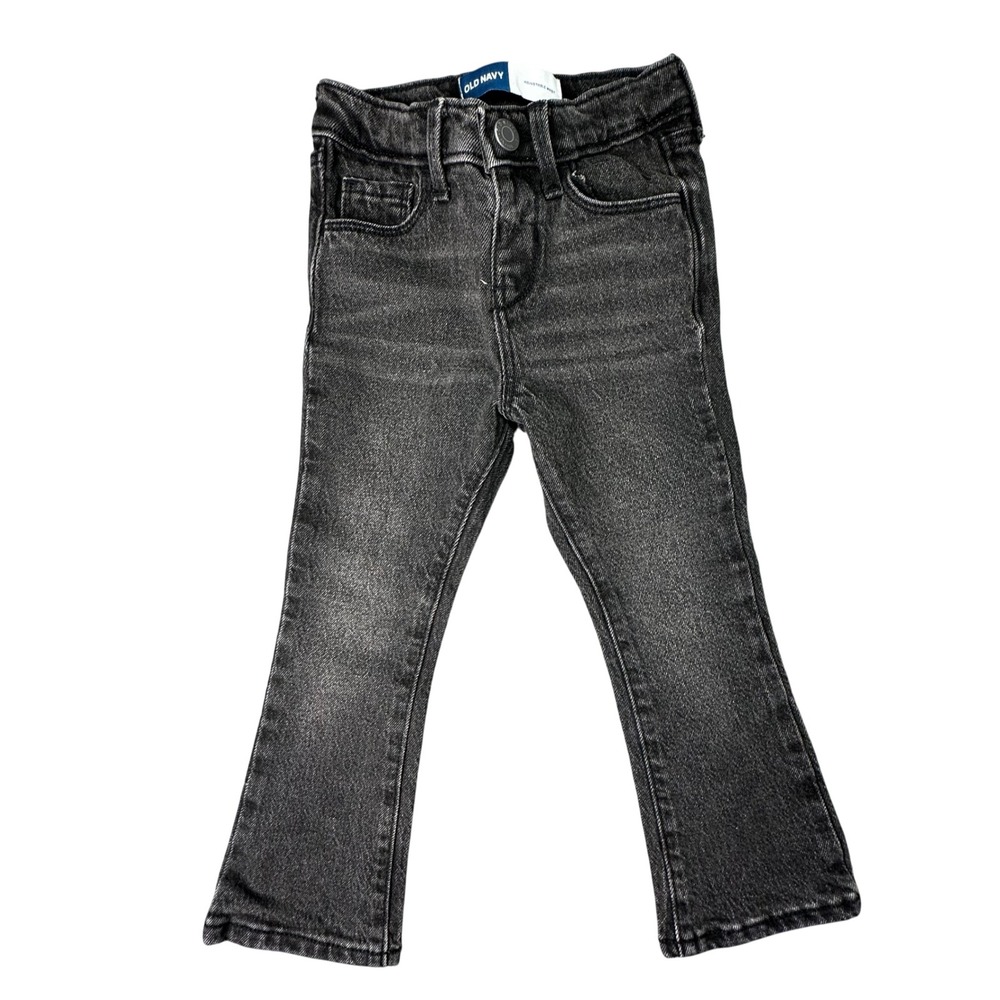 Old Navy Kids Bootcut Jeans Adjustable Waist 4T Washed Black Denim Pants